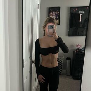 Princess Polly Black Crop Top